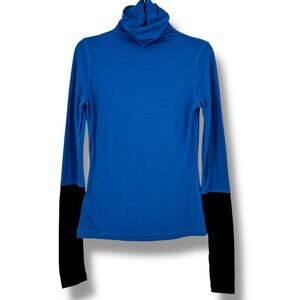 Lululemon St Moritz 100% Merino Wool Jersey Long Sleeve Shirt Sz 4 Turtleneck